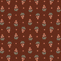 Small floral pattern on a brown cotton quilting fabric