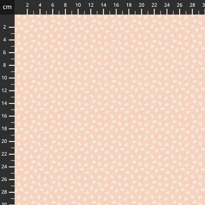 Patterned fabric swatch with a ruler on the side