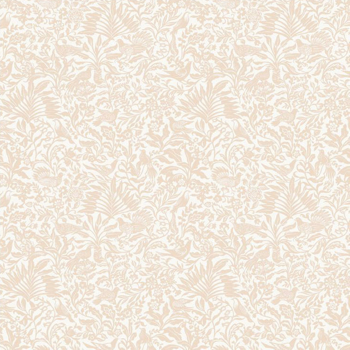 Beige floral patterned cotton quilting fabric