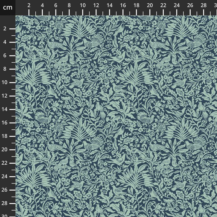Floral patterned fabric with a ruler on the side