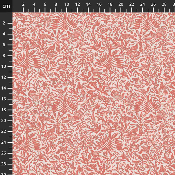 Floral patterned fabric with measurement scale on the side