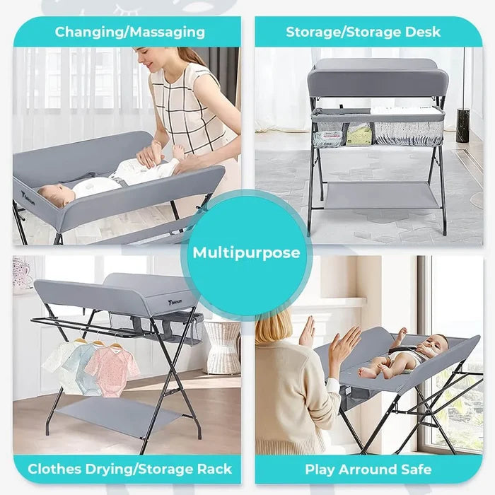 Teknum 4-In-1 Diaper Changing Table Organizer (Grey)