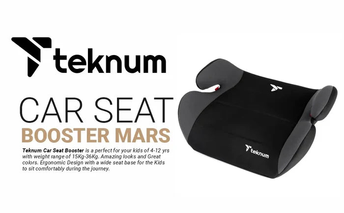 Teknum Car Seat Booster - Mars (Grey, 4-12 Years Old)