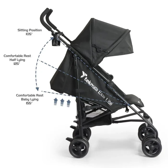 Teknum Eco Lite 2 Stroller With Cup Holder (Black)