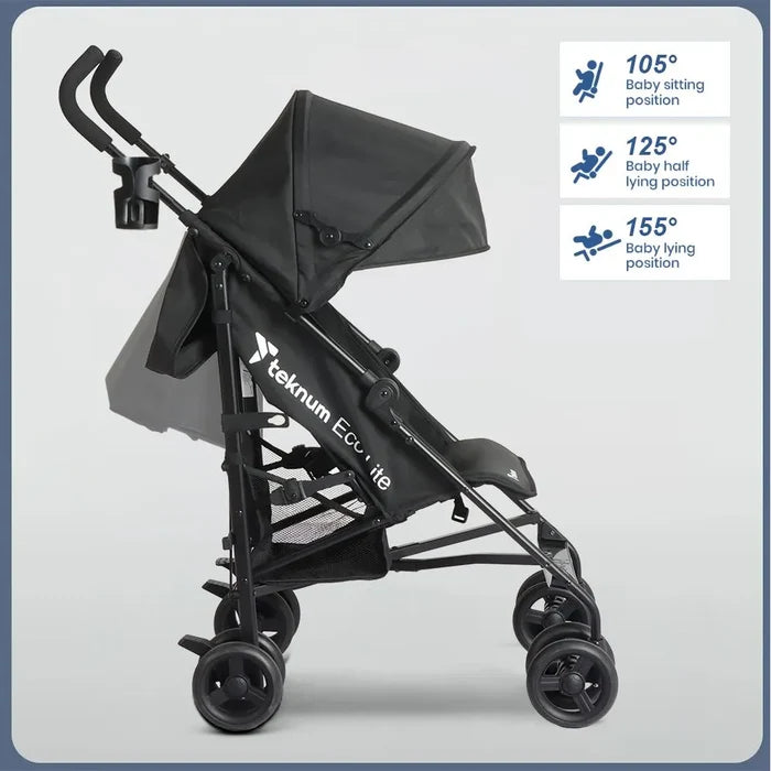 Teknum Eco Lite 2 Stroller With Cup Holder (Black)