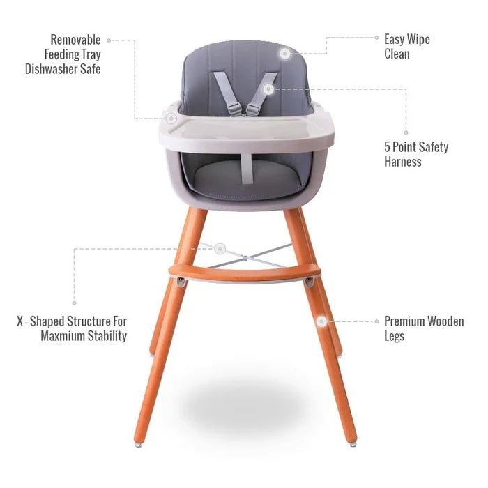 Teknum Premium Dual Height Wooden High Chair