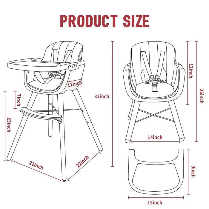 Teknum Premium Dual Height Wooden High Chair