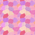 Pink and purple patchwork printed on a cotton quilting fabric