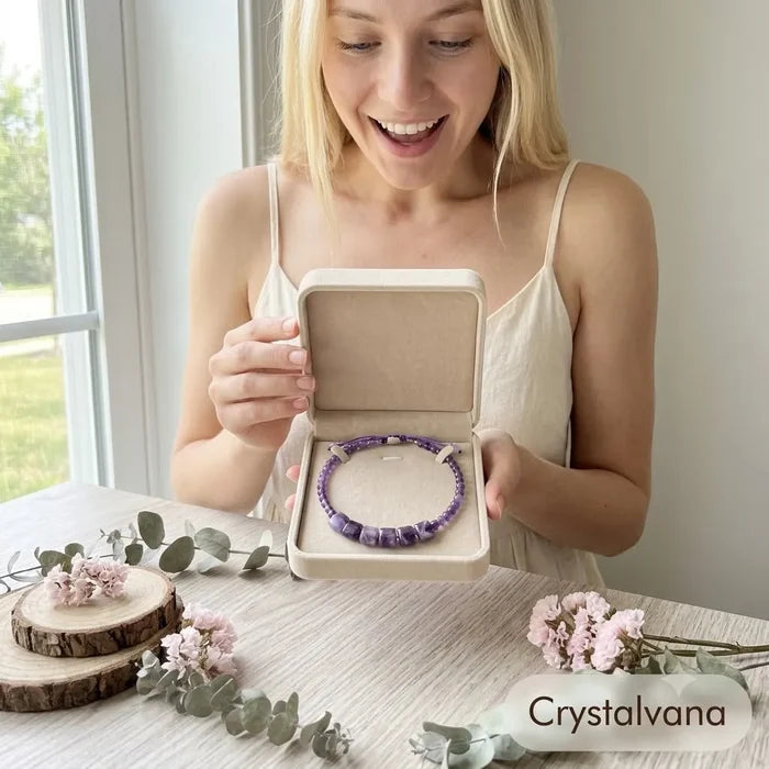 Amethyst choker necklace care instructions: gentle clean soft cloth avoid chemicals, Crystalvana