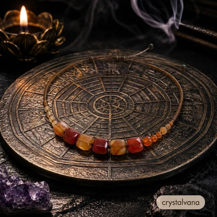Thyroid Scar Cover Necklace | Natural Red Agate Choker Crystal Jewelry | Crystalvana