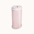Ubbi Steel Diaper Pail in pink with closed lid