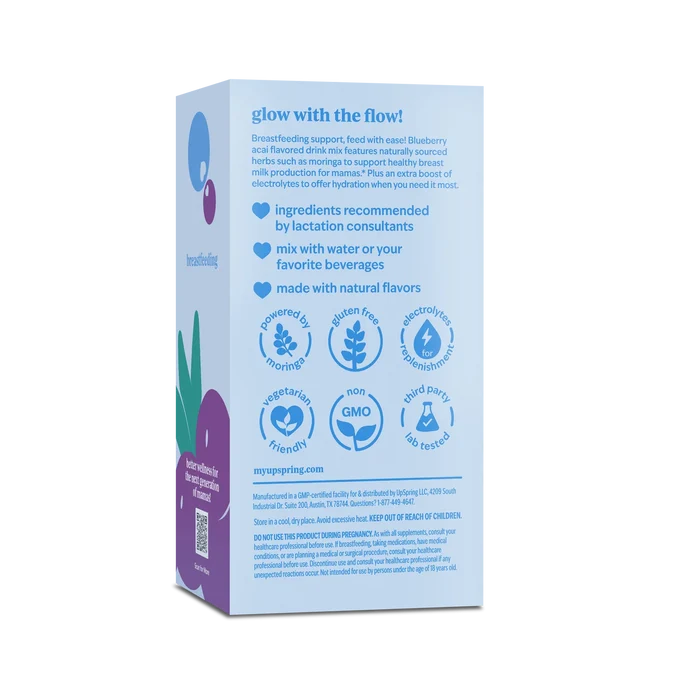 UpSpring Milkflow Electrolyte Breastfeeding Supplement Mix (Blueberry Acai) (6 Sachets)