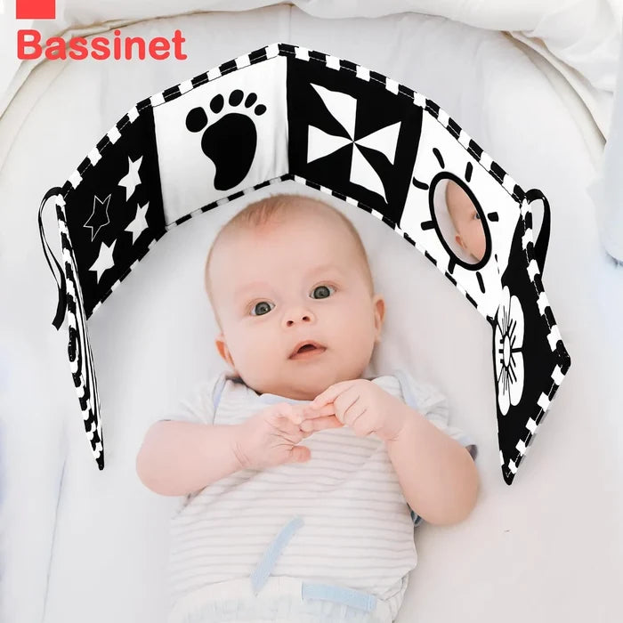 Urmywo Black and White Tummy Time High Contrast Toys, Soft Baby Book (0-3 Months)