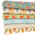 A vintage summer themed cotton fabric fat quarter bundle