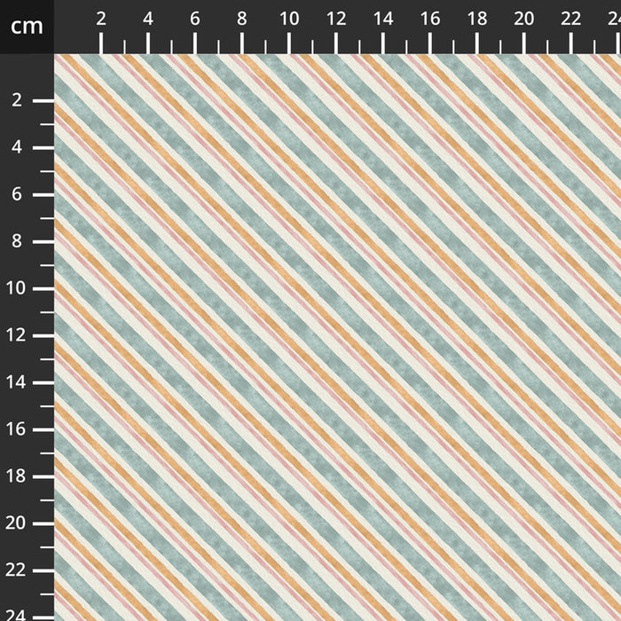 Diagonal striped fabric pattern with a ruler on the side for scale.
