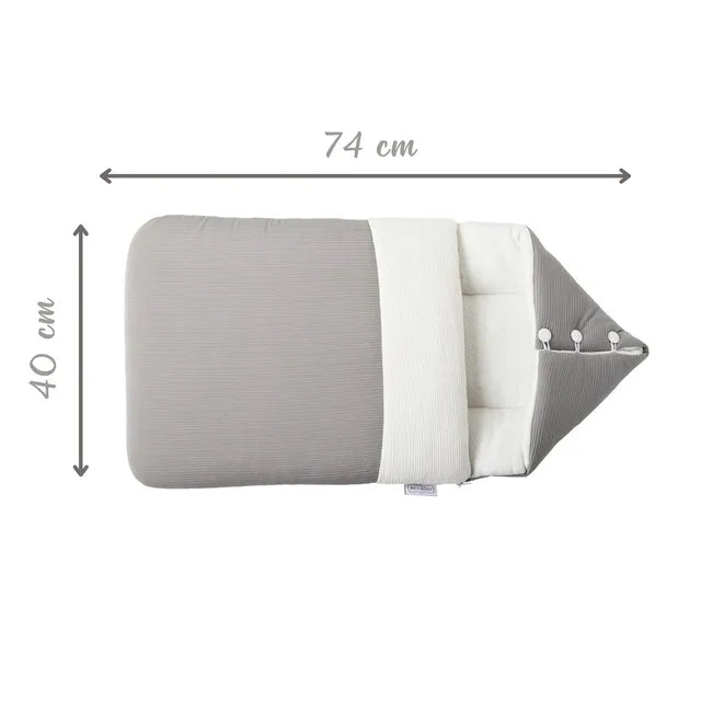 White & Grey 2-in-1 Bamboo Cushioned Baby Sleeping Bag