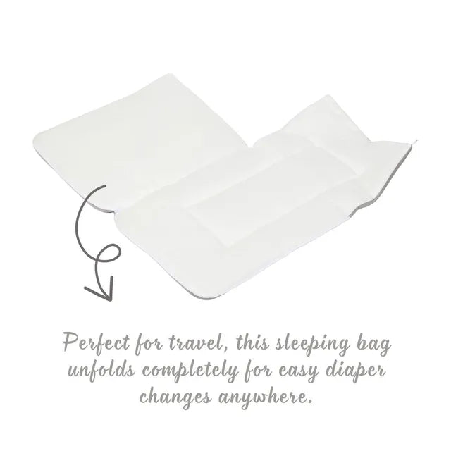 White & Grey 2-in-1 Bamboo Cushioned Baby Sleeping Bag