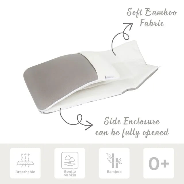 White & Grey 2-in-1 Bamboo Cushioned Baby Sleeping Bag