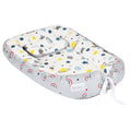 White & Grey Baby Nest With Pillow (Rainbow/Planet)