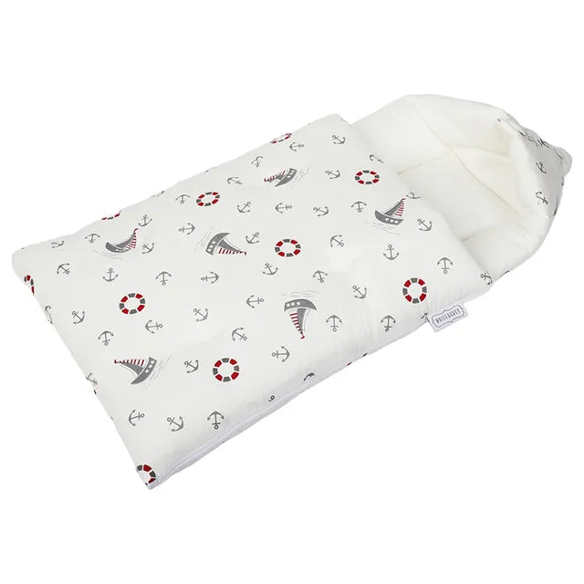 White & Grey Baby Sleeping Bag Soft Bamboo Swaddle Nest