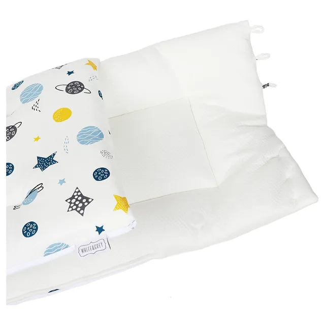 White & Grey Baby Sleeping Bag Soft Bamboo Swaddle Nest