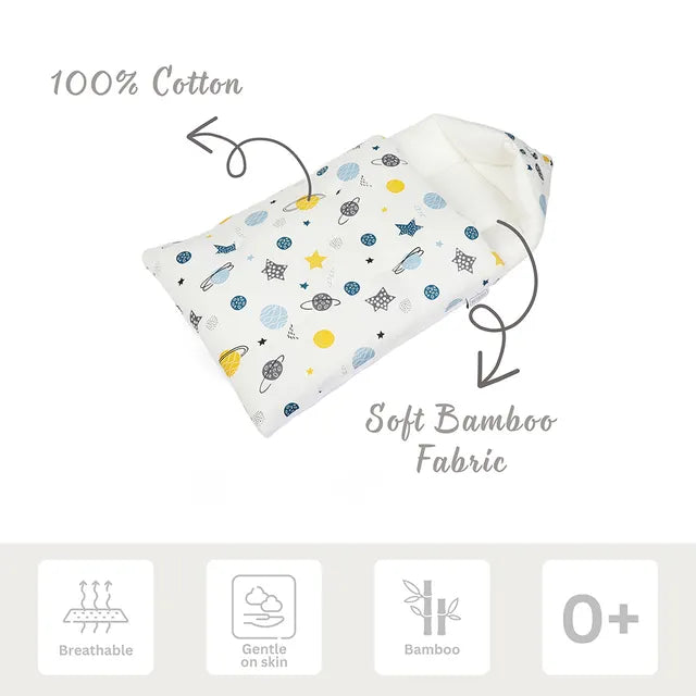 White & Grey Baby Sleeping Bag Soft Bamboo Swaddle Nest