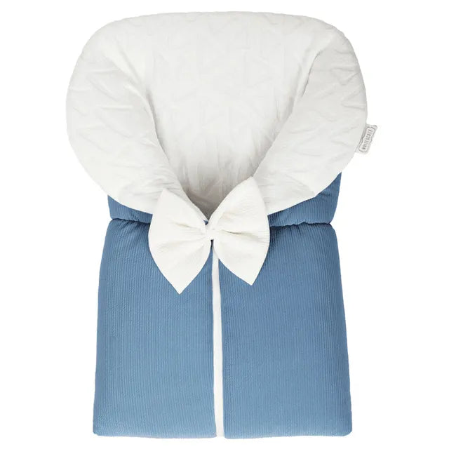 White & Grey Baby Sleeping Bag White With Bow