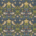 William Morris Strawberry Thief in Navy printed on a cotton fabric