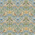 William Morris Strawberry Thief in sky blue printed on a cotton fabric