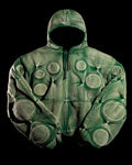WITHERED GREEN ‘OXYGEN’ PADDED ZIP-UP HOODIE